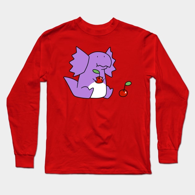 Dilophosaurus eating Cherries Long Sleeve T-Shirt by saradaboru